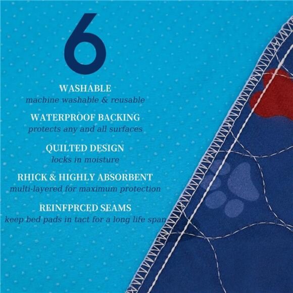 BRAND NEW 4 Pack Pee Pads for Dogs + Pet Grooming Gloves 24"L x 24"W - Picture 3 of 8